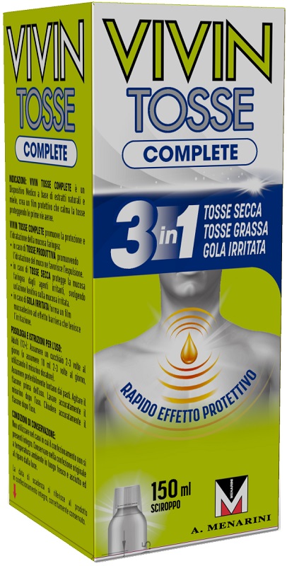 VIVIN TOSSE COMPLETE SCIROPPO PER TOSSE 150 ML - Farmacia Nuova Dr.ssa Gabriella Catellani