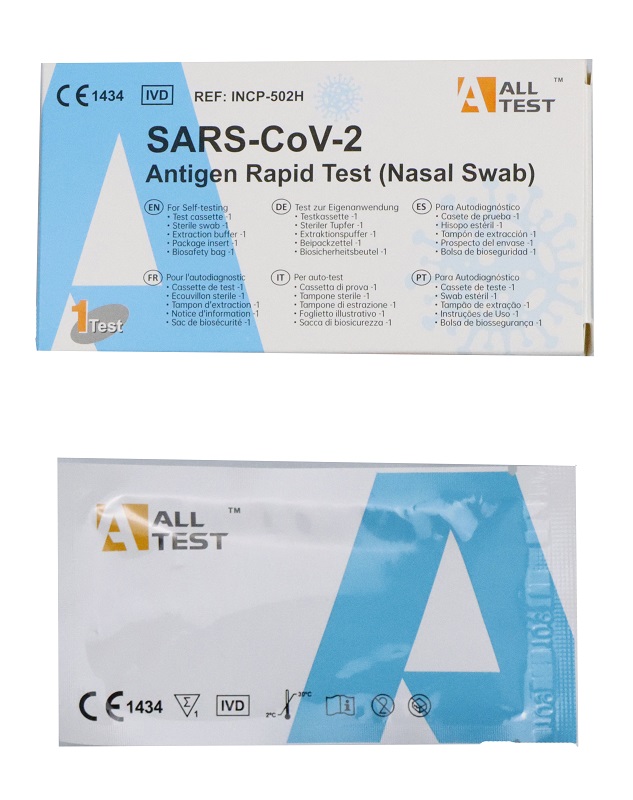 TEST ANTIGENICO RAPIDO COVID-19 ALLTEST AUTODIAGNOSTICO DETERMINAZIONE QUALITATIVA ANTIGENI SARS-COV-2 IN TAMPONI NASALI MEDIANTE IMMUNOCROMATOGRAFIA - Farmacia Nuova Dr.ssa Gabriella Catellani