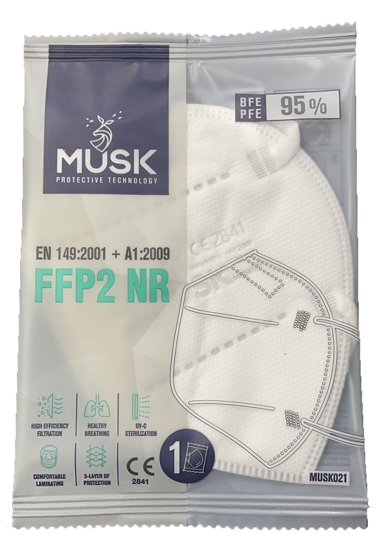 MUSK MASCHERINA FFP2 MUSK021 WHITE 10 PEZZI - Farmacia Nuova Dr.ssa Gabriella Catellani