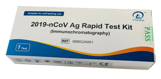 TEST ANTIGENICO RAPIDO COVID-19 V-CHEK AUTODIAGNOSTICO DETERMINAZIONE QUALITATIVA ANTGENI SARS-COV-2 IN TAMPONI NASALI MEDIANTE IMMUNOCROMATOGRAFIA 1 PEZZO - Farmacia Nuova Dr.ssa Gabriella Catellani