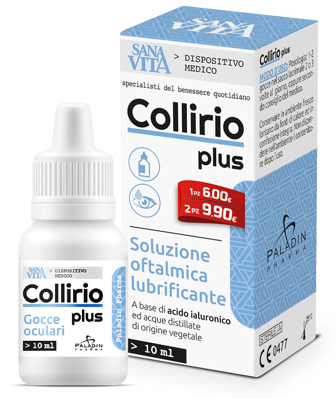 GOCCE OCULARI SANAVITA COLLIRIO PLUS 10 ML - Farmacia Nuova Dr.ssa Gabriella Catellani
