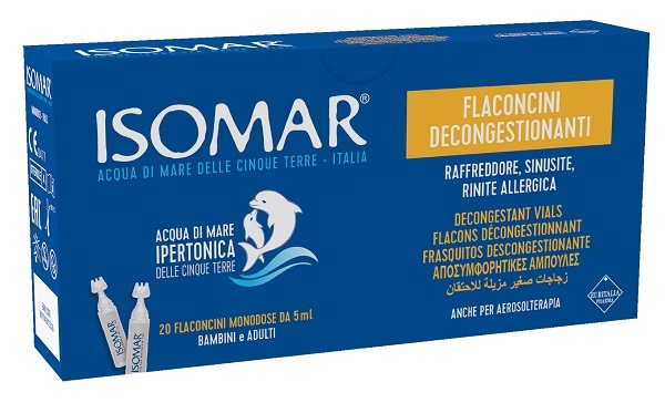 ISOMAR FLACONCINI DECONGESTIONANTI SOLUZIONE IPERTONICA 20 FLACONCINI 5 ML - Farmacia Nuova Dr.ssa Gabriella Catellani