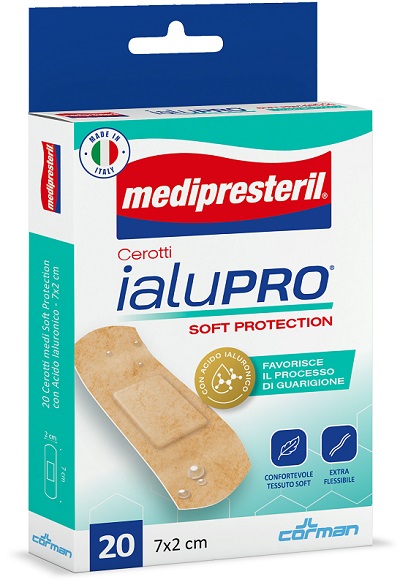 MEDIPRESTERIL CEROTTI IALUPRO SOFT PROTECTION MEDI 7X2CM 20 PEZZI - Farmacia Nuova Dr.ssa Gabriella Catellani