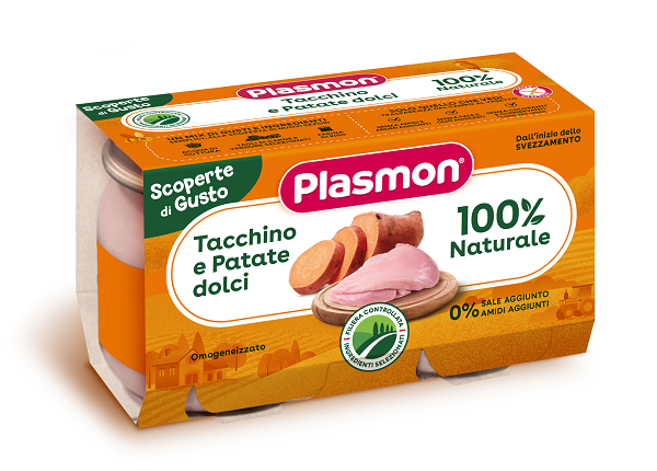 PLASMON OMOGENEIZZATI TACCHINO PATATE DOLCI 2 PEZZI DA 120 G - Farmacia Nuova Dr.ssa Gabriella Catellani