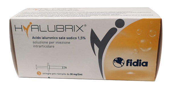 SIRINGA INTRA-ARTICOLARE HYALUBRIX ACIDO IALURONICO 1,5% 30 MG 2 ML 3 PEZZI NO ETO - Farmacia Nuova Dr.ssa Gabriella Catellani