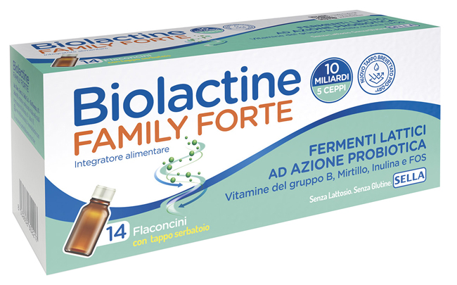 BIOLACTINE FAMILY FORTE 10 MILIARDI 14 FLACONCINI DA 9 ML - Farmacia Nuova Dr.ssa Gabriella Catellani