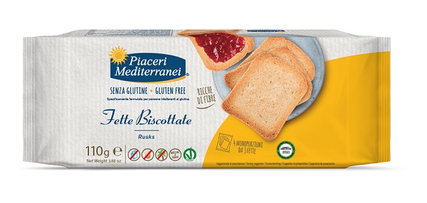 PIACERI MEDITERRANEI FETTE BISCOTTATE 110 G - Farmacia Nuova Dr.ssa Gabriella Catellani
