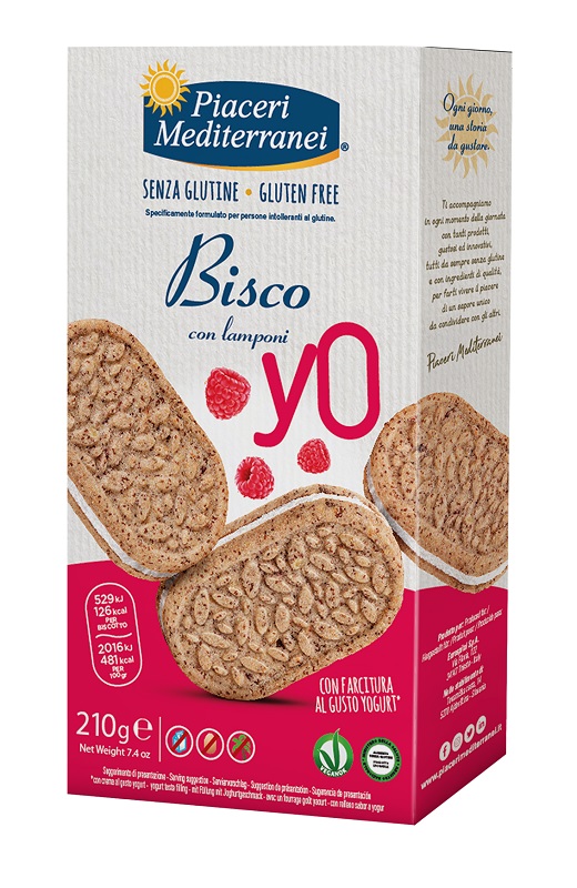 PIACERI MEDITERRANEI BISCO YO LAMPONI 210 G - Farmacia Nuova Dr.ssa Gabriella Catellani