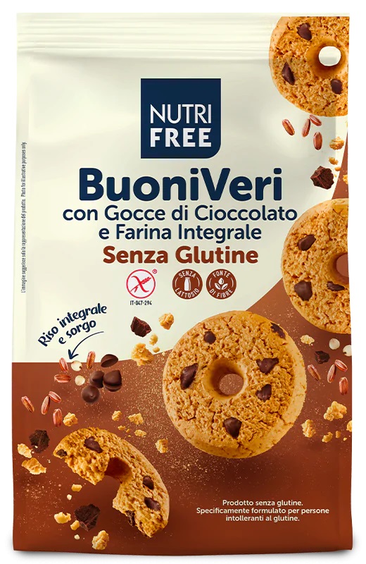 NUTRIFREE BUONI VERI CON GOCCE DI CIOCCOLATO 250 G - Farmacia Nuova Dr.ssa Gabriella Catellani