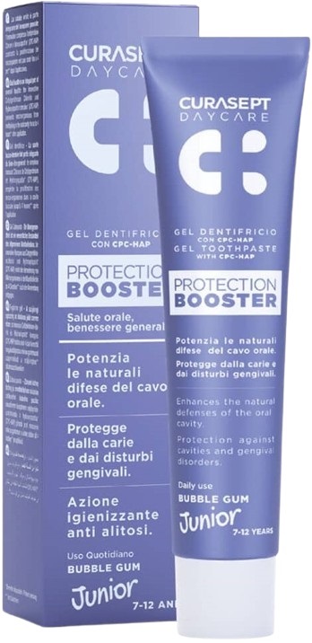 CURASEPT DAYCARE DENTIFRICIO PROTECTION BOOSTER JUNIOR 50 ML - Farmacia Nuova Dr.ssa Gabriella Catellani