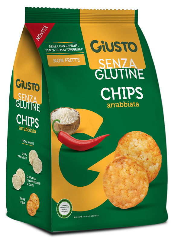 GIUSTO SENZA GLUTINE CHIPS ARRABBIATA 40 G - Farmacia Nuova Dr.ssa Gabriella Catellani