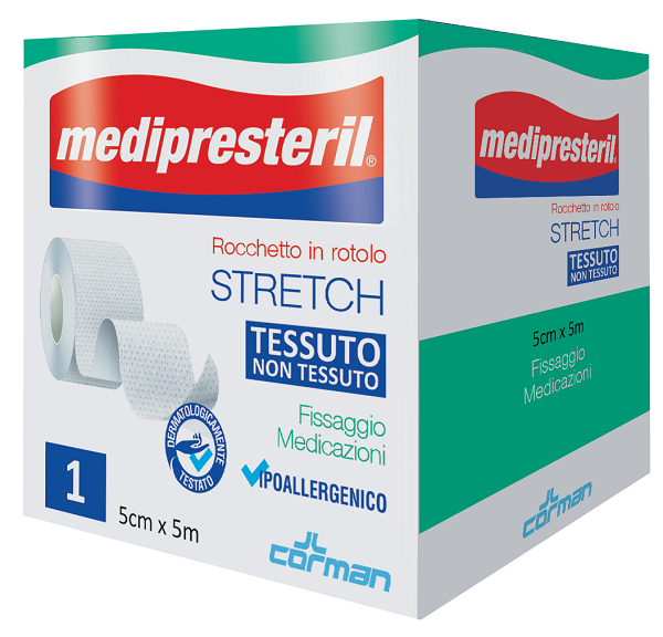 MEDIPRESTERIL ROCCHETTO ROTOLO STRETCH TESSUTO NON TESSUTO 5 CM X 500 CM - Farmacia Nuova Dr.ssa Gabriella Catellani
