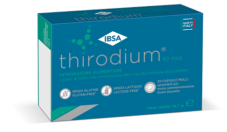 THIRODIUM 50MCG 30 CAPSULE MOLLI SPREMIBILI PER MONOSOMMINISTRAZIONE GUSTO BISCOTTO - Farmacia Nuova Dr.ssa Gabriella Catellani