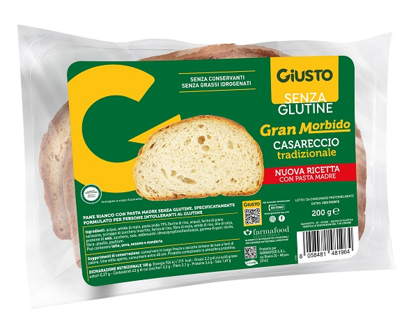 GIUSTO SENZA GLUTINE GRAN MORBIDO PANE CASARECCIO 200 G - Farmacia Nuova Dr.ssa Gabriella Catellani