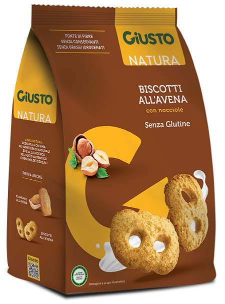 GIUSTO SENZA GLUTINE BISCOTTI AVENA CON NOCCIOLE 250 G - Farmacia Nuova Dr.ssa Gabriella Catellani