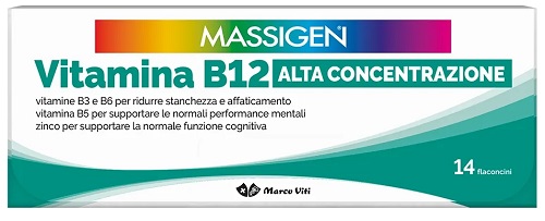 MASSIGEN VITAMINA B12 ALTA CONCENTRAZIONE 14 FLACONCINI - Farmacia Nuova Dr.ssa Gabriella Catellani