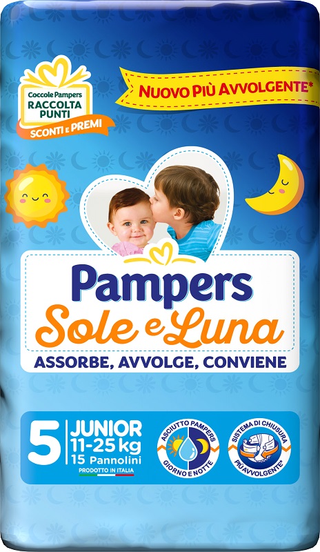 PAMPERS SOLE&LUNA JUNIOR 15 PEZZI - Farmacia Nuova Dr.ssa Gabriella Catellani
