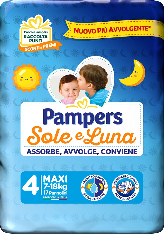 PAMPERS SOLE&LUNA MAXI 17 PEZZI - Farmacia Nuova Dr.ssa Gabriella Catellani