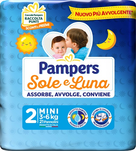 PAMPERS SOLE LUNA MIDINI 21 PEZZI - Farmacia Nuova Dr.ssa Gabriella Catellani