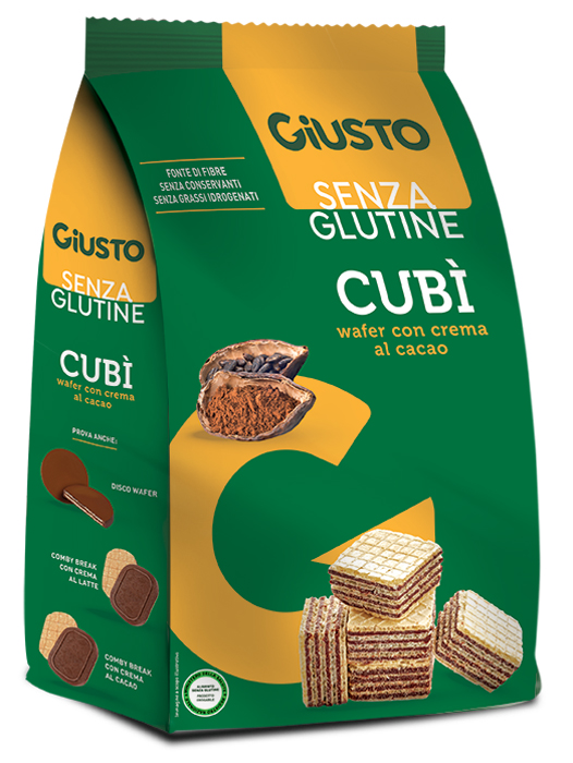 GIUSTO SENZA GLUTINE CUBI' WAFER CACAO 250 G - Farmacia Nuova Dr.ssa Gabriella Catellani