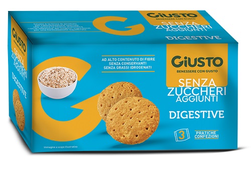 GIUSTO SENZA ZUCCHERO BISCOTTI DIGESTIVE 3 PEZZI DA 75 G - Farmacia Nuova Dr.ssa Gabriella Catellani