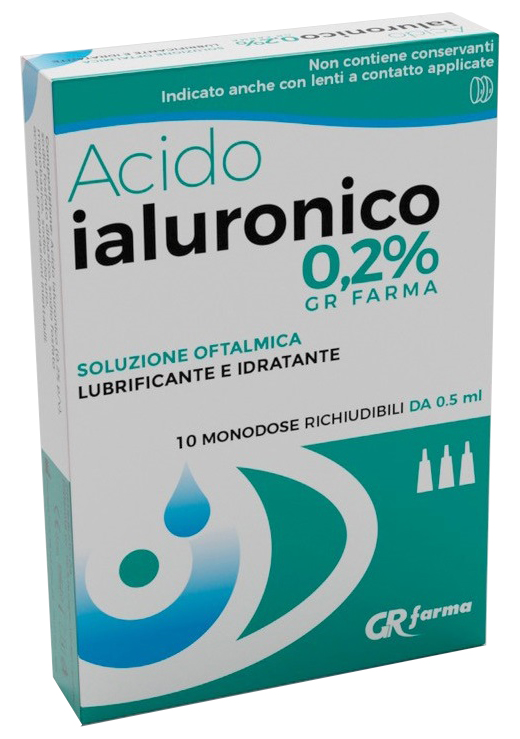 SOLUZIONE OFTALMICA LUBRIFICANTE E IDRATANTE ACIDO IALURONICO 0,2% 10 MONODOSE RICHIUDIBILI DA 0,5 ML - Farmacia Nuova Dr.ssa Gabriella Catellani