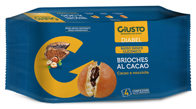 GIUSTO DIABEL BRIOCHE CACAO 4 PEZZI DA 45 G - Farmacia Nuova Dr.ssa Gabriella Catellani