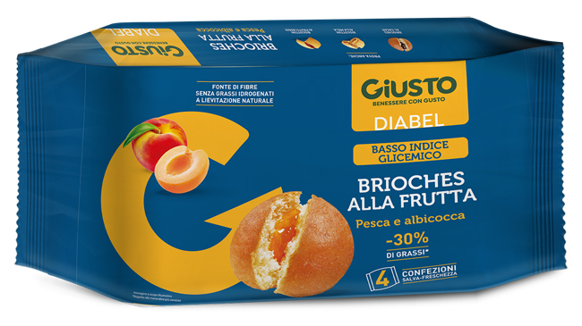 GIUSTO DIABEL BRIOCHE FRUTTA 4 PEZZI DA 45 G - Farmacia Nuova Dr.ssa Gabriella Catellani