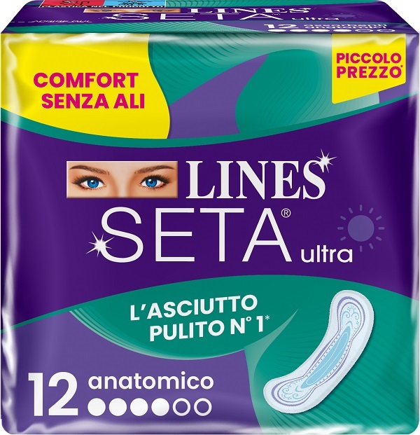 LINES SETA ULTRA ASSORBENTI ANATOMICO DWCT 12 PEZZI - Farmacia Nuova Dr.ssa Gabriella Catellani