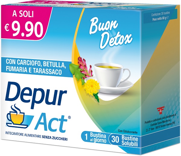 DEPUR ACT 30 BUSTINE SOLUBILI SENZA ZUCCHERI - Farmacia Nuova Dr.ssa Gabriella Catellani