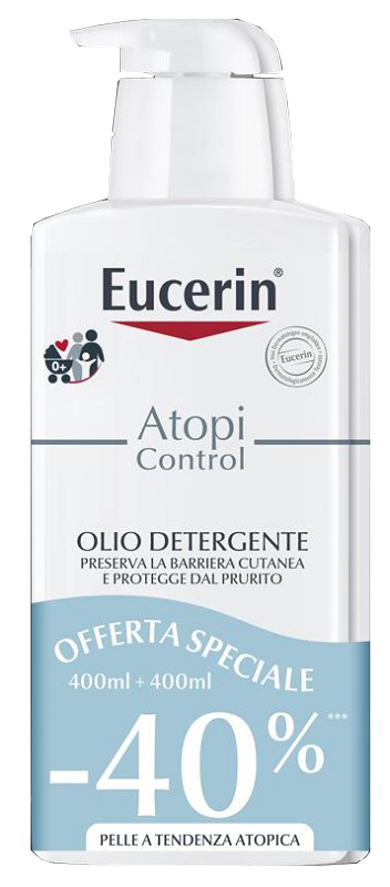 EUCERIN BIPACCO ATOPIC OLIO DETERGENTE 400 ML + 400 ML - Farmacia Nuova Dr.ssa Gabriella Catellani