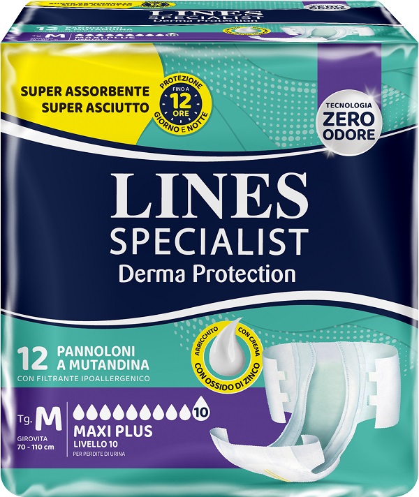 PANNOLONE MUTANDINA LINES SPECIALIST DERM AP M 12 PEZZI - Farmacia Nuova Dr.ssa Gabriella Catellani