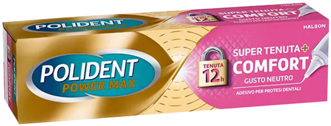 CREMA ADESIVA PROTESI DENTALI POLIDENT POWER MAX SUPER TENUTA+COMFORT 70 G - Farmacia Nuova Dr.ssa Gabriella Catellani
