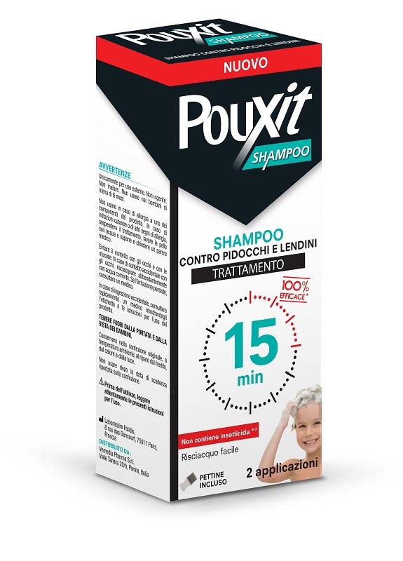 SHAMPOO CONTRO PIDOCCHI E LENDINI POUXIT TRATTAMENTO CON PETTINE INCLUSO 200 ML - Farmacia Nuova Dr.ssa Gabriella Catellani