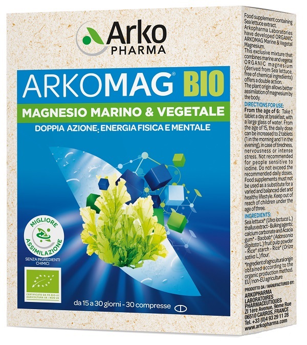 ARKOMAG BIO MAGNESIO MARINO & VEGETALE 30 COMPRESSE - Farmacia Nuova Dr.ssa Gabriella Catellani