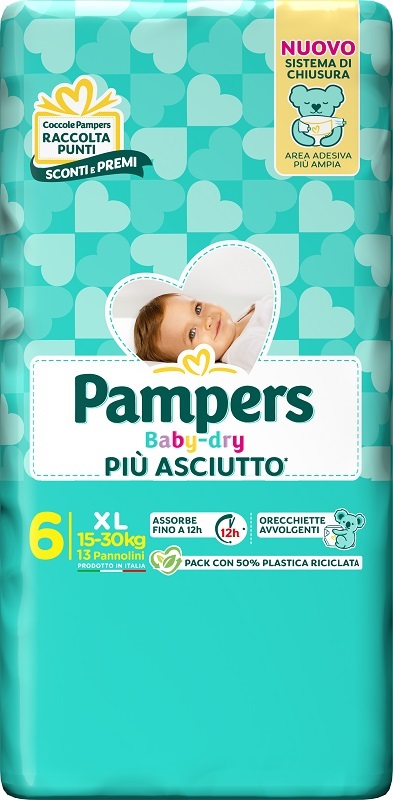PAMPERS BABY DRY PANNOLINO DOWNCOUNT XL 13 PEZZI - Farmacia Nuova Dr.ssa Gabriella Catellani
