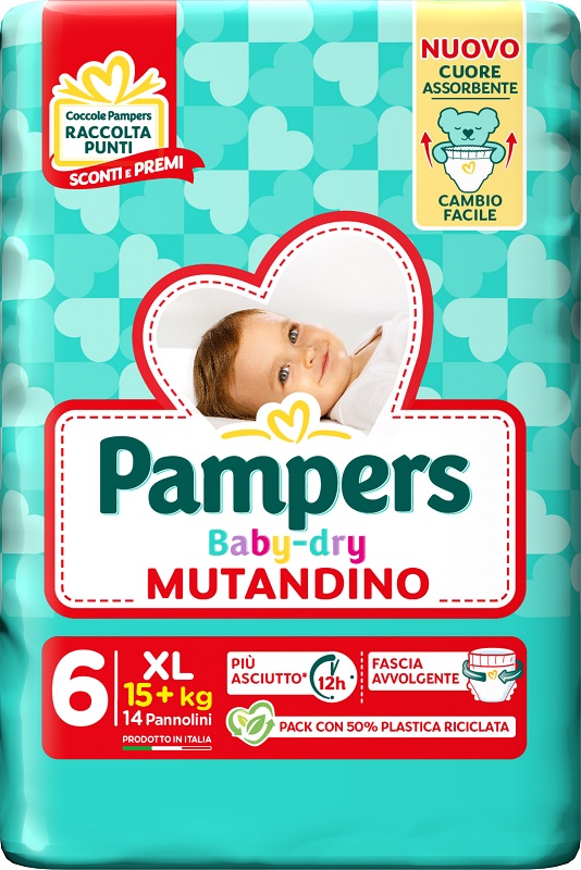 PAMPERS BABY DRY PANNOLINO MUTANDINA XL SMALL PACK 14 PEZZI - Farmacia Nuova Dr.ssa Gabriella Catellani