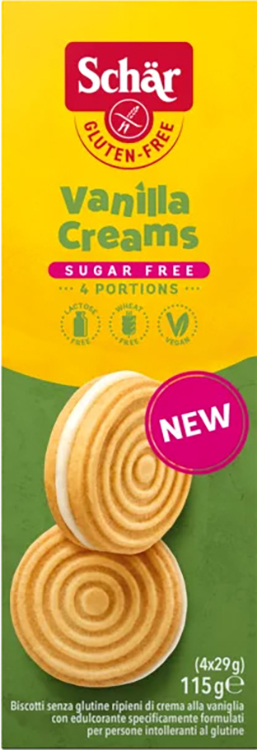 SCHAR SUGAR FREE VANILLA CREAMS 115 G - Farmacia Nuova Dr.ssa Gabriella Catellani