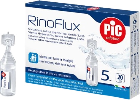 RINOFLUX SOLUZIONE IPERTONICA NASALE PIC 20 FIALE 5 ML - Farmacia Nuova Dr.ssa Gabriella Catellani
