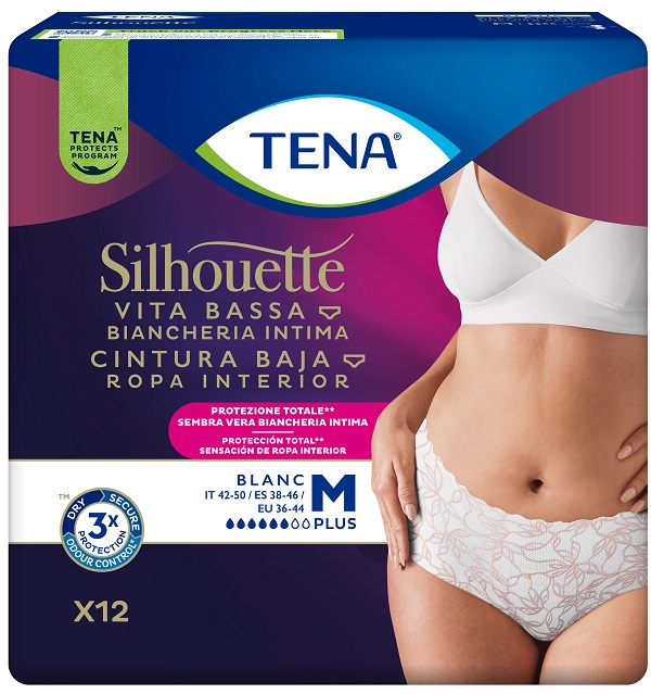 PANNOLONE A MUTANDINA ASSORBENTE TENA SILHOUETTE PLUS WHITE MEDIUM 12 PEZZI - Farmacia Nuova Dr.ssa Gabriella Catellani