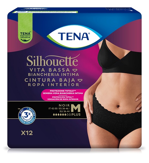 PANNOLONE A MUTANDINA ASSORBENTE TENA SILHOUETTE NOIR M VITA BASSA 12 PEZZI - Farmacia Nuova Dr.ssa Gabriella Catellani