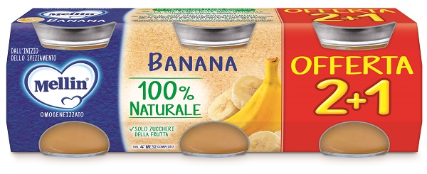 MELLIN OMOGENEIZZATO BANANA 3 PEZZI DA 100 G - Farmacia Nuova Dr.ssa Gabriella Catellani