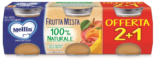 MELLIN OMOGENEIZZATO FRUTTA MISTA 3 PEZZI DA 100 G - Farmacia Nuova Dr.ssa Gabriella Catellani