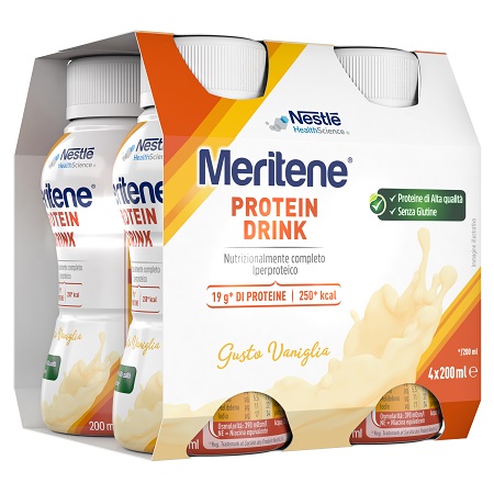 MERITENE DRINK VANIGLIA 4 PEZZI DA 200 ML - Farmacia Nuova Dr.ssa Gabriella Catellani