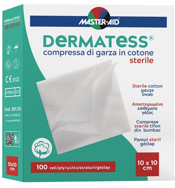 GARZA IDROFILA DERMATESS COTONE 10X10 100 VELI - Farmacia Nuova Dr.ssa Gabriella Catellani