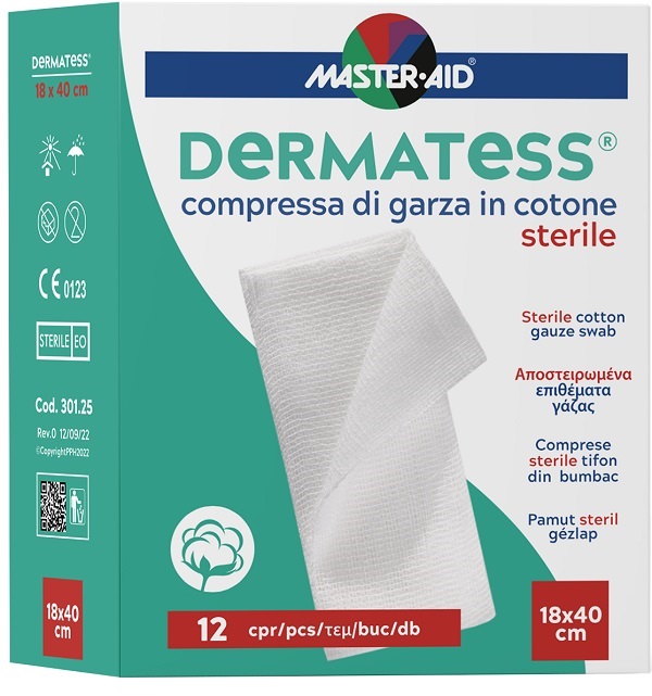 GARZA IDROFILA DERMATESS COTONE 18X40 12 PEZZI - Farmacia Nuova Dr.ssa Gabriella Catellani