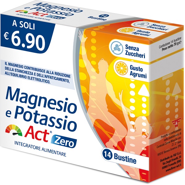 MAGNESIO E POTASSIO ACT ZERO 14 BUSTINE - Farmacia Nuova Dr.ssa Gabriella Catellani