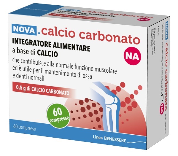 NOVA CALCIO CARBONATO NA 0,5G 60 COMPRESSE - Farmacia Nuova Dr.ssa Gabriella Catellani