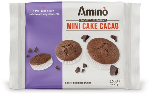 AMINO' MINI CAKE CACAO 4 PEZZI DA 40 G - Farmacia Nuova Dr.ssa Gabriella Catellani