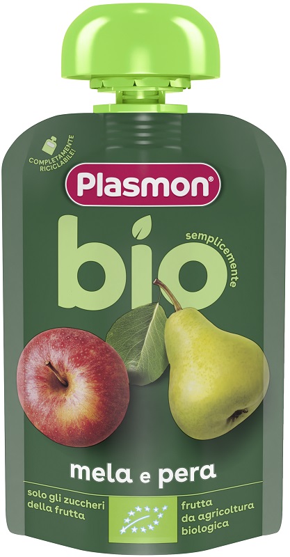 PLASMON MELA PERA BIO POUCHES 100 G - Farmacia Nuova Dr.ssa Gabriella Catellani